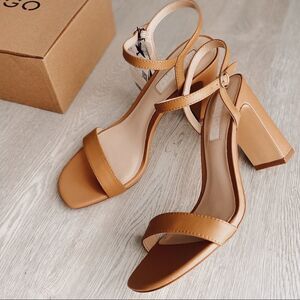 Mango Genuine Leather Sandals Heels